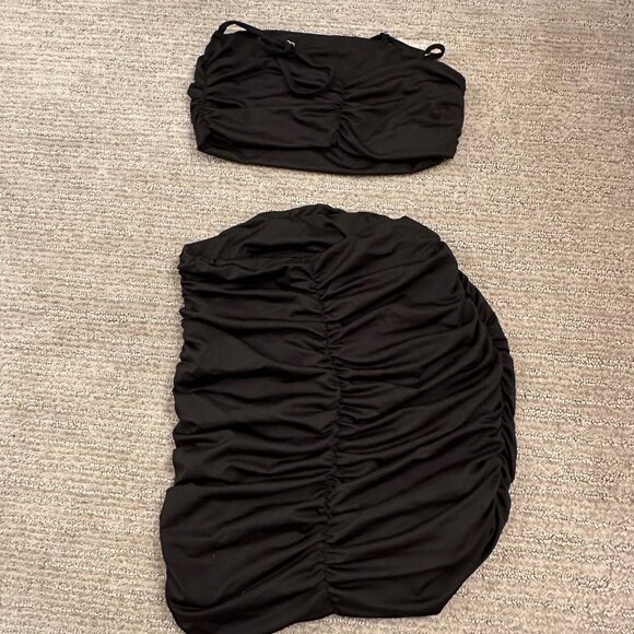 Black Bodycon Two Piece Set - Picture 2 of 2